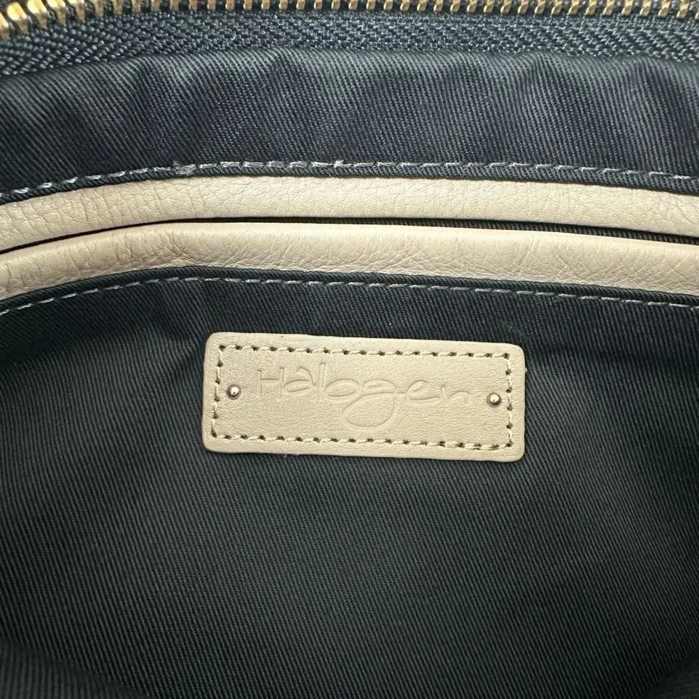Halogen Colorblock Leather Clutch Black And Tan Top Zipper With‎ Tassle